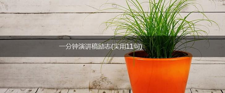 一分钟演讲稿励志(实用11句),第1张