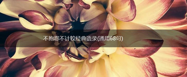 不抱怨不计较经典语录(通用68句),第1张
