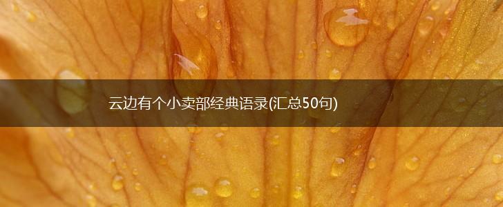 云边有个小卖部经典语录(汇总50句),第1张