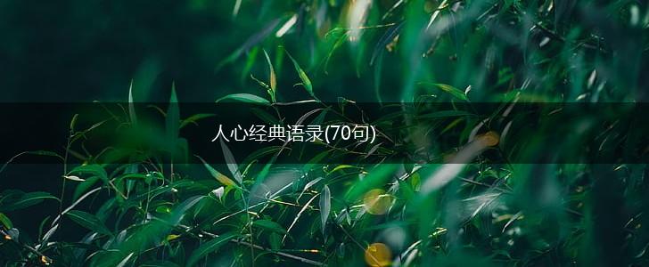 人心经典语录(70句),第1张
