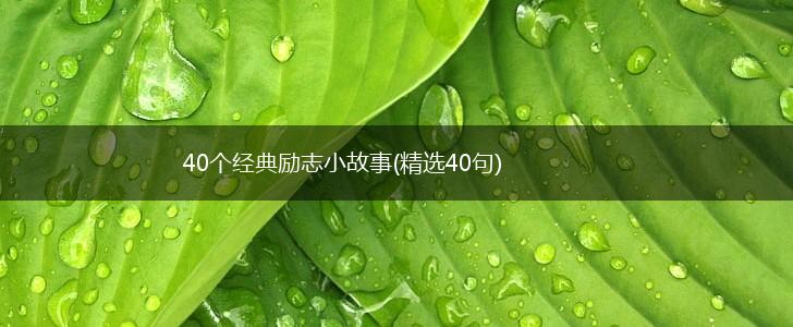 40个经典励志小故事(精选40句),第1张