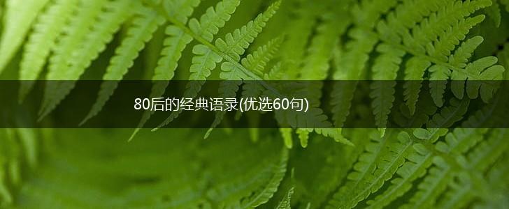 80后的经典语录(优选60句),第1张