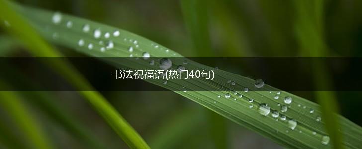 书法祝福语(热门40句),第1张