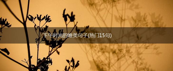 下午时光的唯美句子(热门15句),第1张