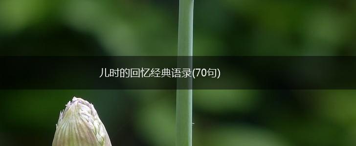 儿时的回忆经典语录(70句),第1张