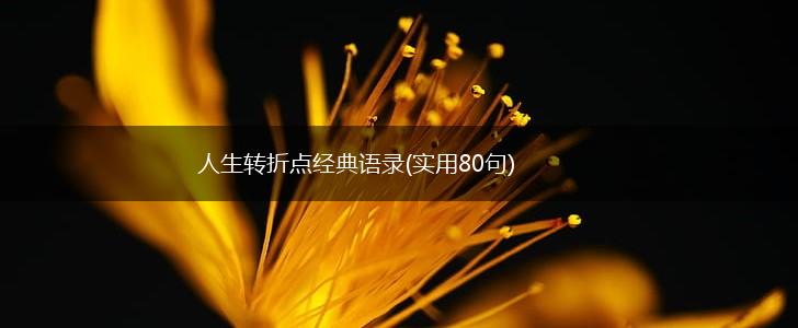人生转折点经典语录(实用80句),第1张