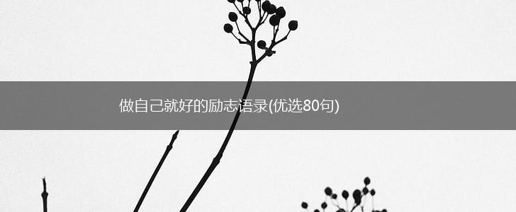 做自己就好的励志语录(优选80句),第1张