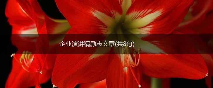 企业演讲稿励志文章(共8句),第1张