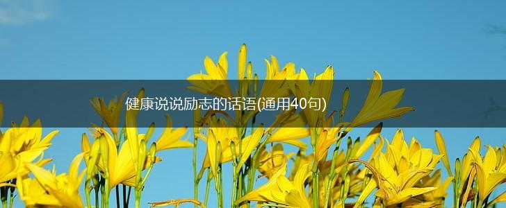 健康说说励志的话语(通用40句),第1张