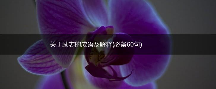 关于励志的成语及解释(必备60句),第1张
