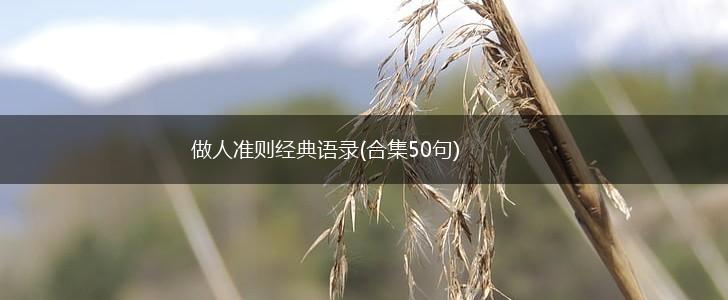做人准则经典语录(合集50句),第1张