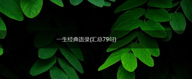 一生经典语录(汇总79句),第1张