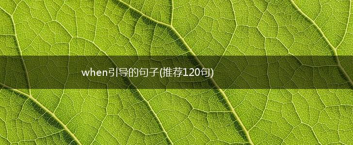 when引导的句子(推荐120句),第1张