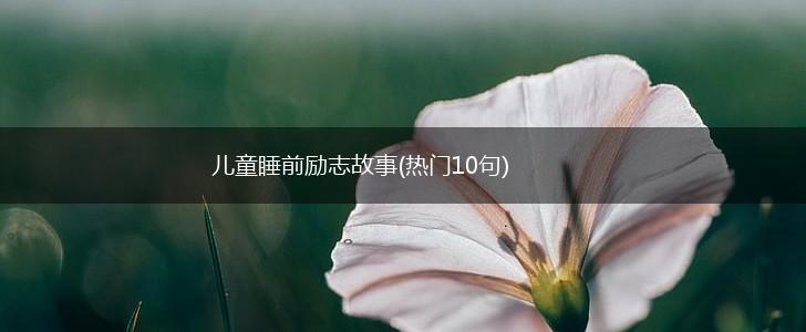 儿童睡前励志故事(热门10句),第1张