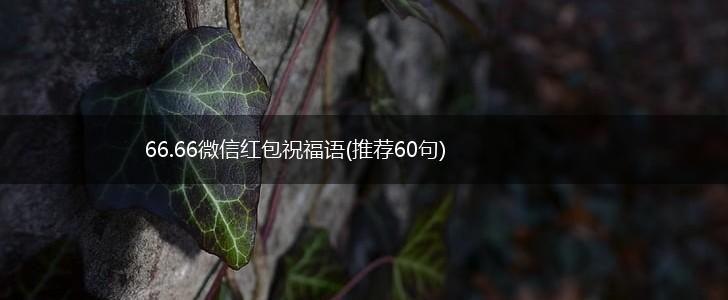 66.66微信红包祝福语(推荐60句),第1张