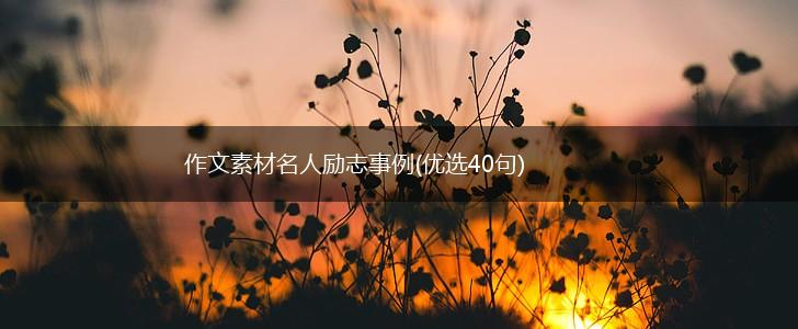 作文素材名人励志事例(优选40句),第1张