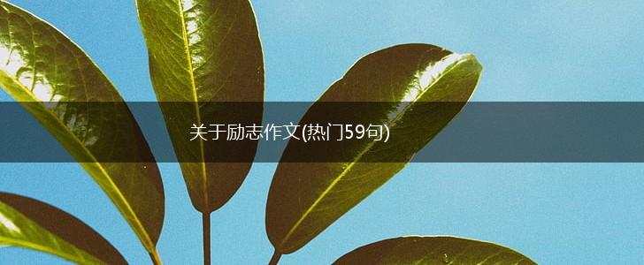 关于励志作文(热门59句),第1张