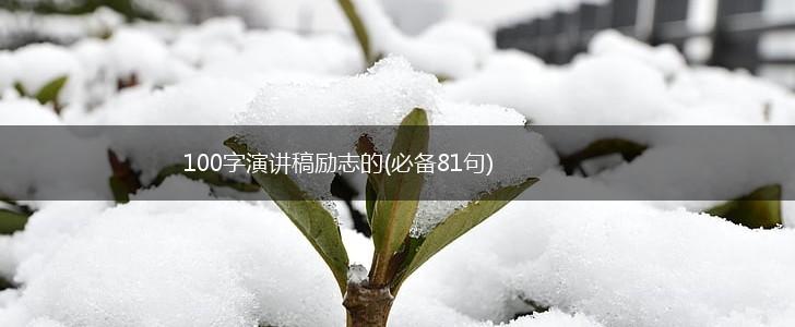 100字演讲稿励志的(必备81句),第1张