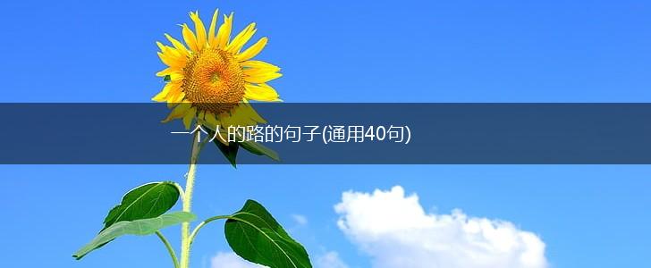 一个人的路的句子(通用40句),第1张