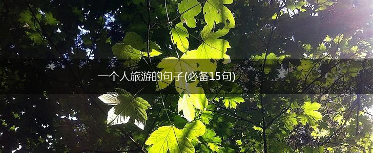 一个人旅游的句子(必备15句),第1张