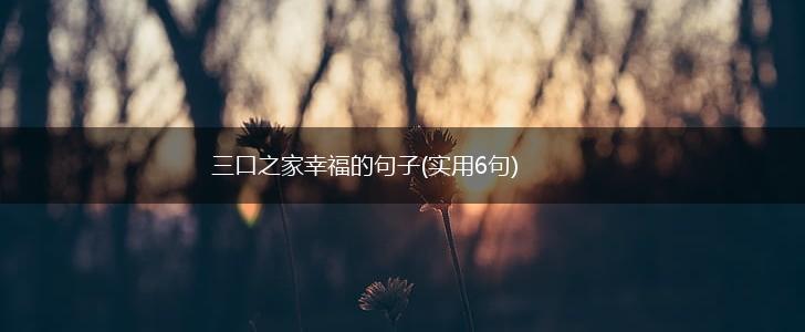 三口之家幸福的句子(实用6句),第1张