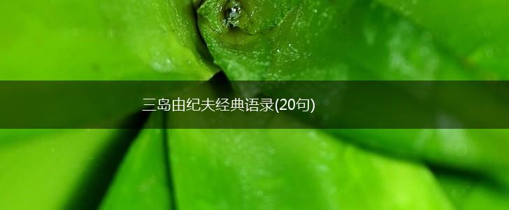 三岛由纪夫经典语录(20句),第1张