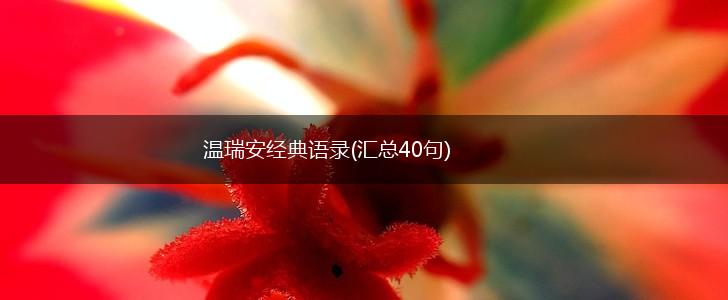 温瑞安经典语录(汇总40句),第1张