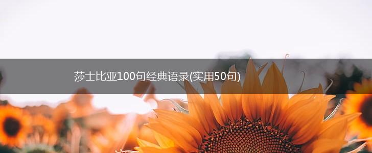莎士比亚100句经典语录(实用50句),第1张