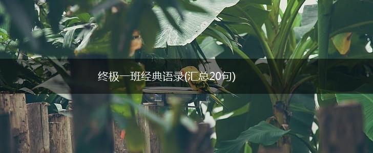 终极一班经典语录(汇总20句),第1张