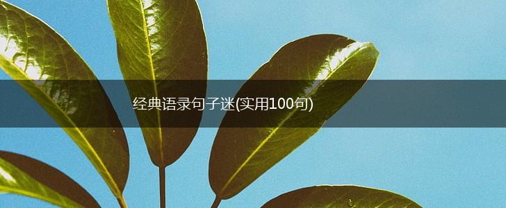 经典语录句子迷(实用100句),第1张