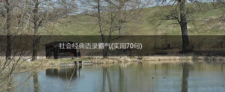 社会经典语录霸气(实用70句),第1张
