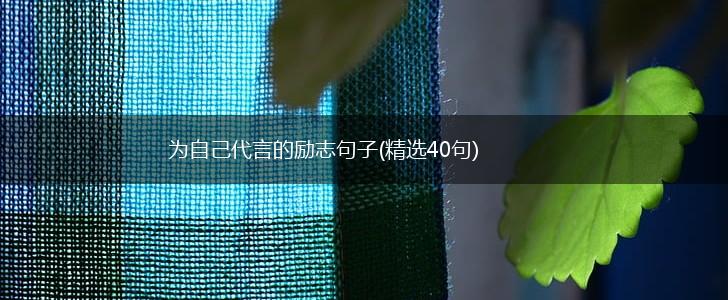 为自己代言的励志句子(精选40句),第1张