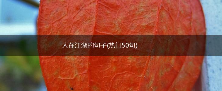 人在江湖的句子(热门50句),第1张