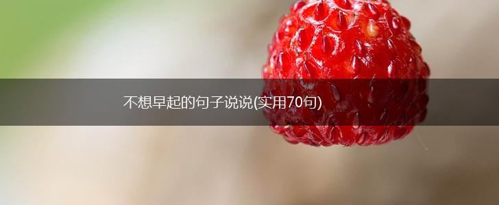 不想早起的句子说说(实用70句),第1张