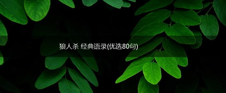 狼人杀 经典语录(优选80句),第1张 狼人杀 经典语录(优选80句),第1张