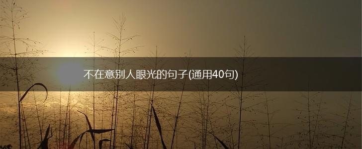不在意别人眼光的句子(通用40句),第1张