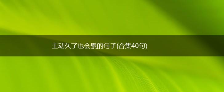 主动久了也会累的句子(合集40句),第1张