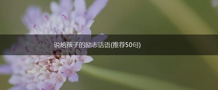 说给孩子的励志话语(推荐50句),第1张