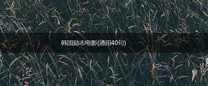 韩国励志电影(通用40句),第1张