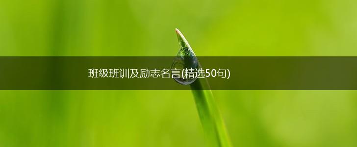 班级班训及励志名言(精选50句),第1张