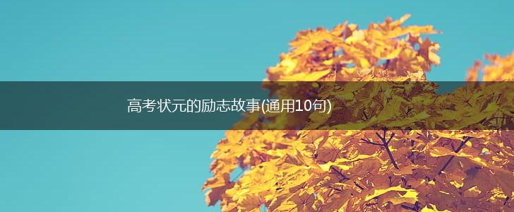 高考状元的励志故事(通用10句),第1张