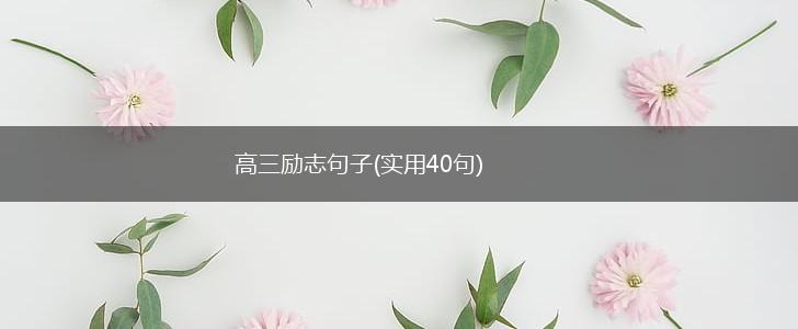 高三励志句子(实用40句),第1张