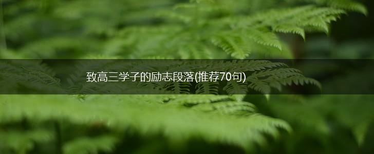 致高三学子的励志段落(推荐70句),第1张 致高三学子的励志段落(推荐70句),第1张