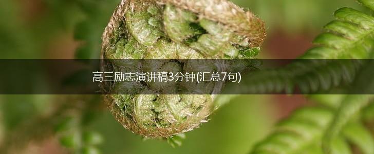 高三励志演讲稿3分钟(汇总7句),第1张