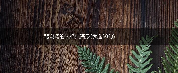 骂说谎的人经典语录(优选50句),第1张