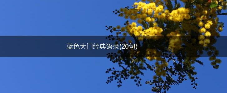 蓝色大门经典语录(20句),第1张