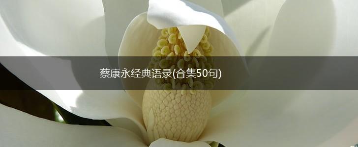 蔡康永经典语录(合集50句),第1张
