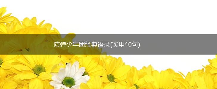 防弹少年团经典语录(实用40句),第1张