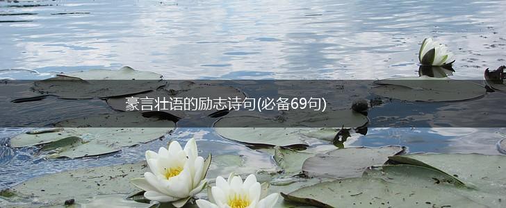 豪言壮语的励志诗句(必备69句),第1张