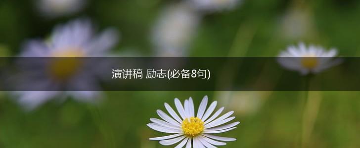 演讲稿 励志(必备8句),第1张